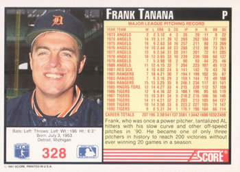 Frank Tanana  baseball card collectible - Main Image 2