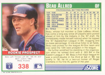 Beau Allred  baseball card collectible - Main Image 2
