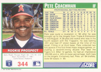 Pete Coachman  baseball card collectible - Main Image 2