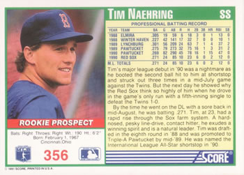 Tim Naehring  baseball card collectible - Main Image 2