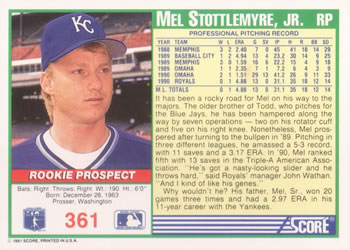 Mel Stottlemyre, Jr.  baseball card collectible - Main Image 2