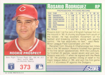Rosario Rodriguez  baseball card collectible - Main Image 2