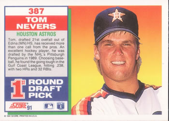 Tom Nevers  baseball card collectible - Main Image 2