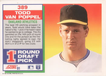 Todd Van Poppel  baseball card collectible - Main Image 2