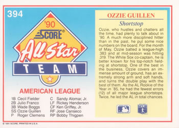 Ozzie Guillen  baseball card collectible - Main Image 2