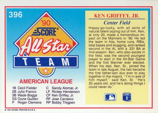 Ken Griffey, Jr.  baseball card collectible - Main Image 2