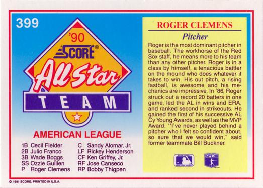 Roger Clemens  baseball card collectible - Main Image 2