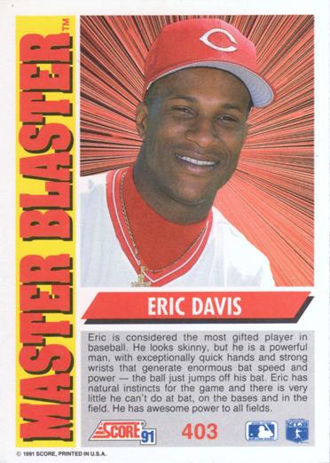 Eric Davis  baseball card collectible - Main Image 2