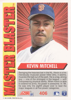 Kevin Mitchell  baseball card collectible - Main Image 2