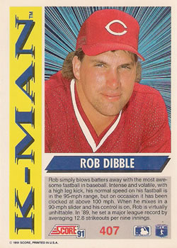 Rob Dibble  baseball card collectible - Main Image 2