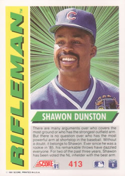 Shawon Dunston  baseball card collectible - Main Image 2