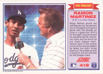 Ramon Martinez  baseball card collectible - Main Image 2