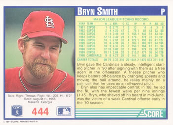 Bryn Smith  baseball card collectible - Main Image 2