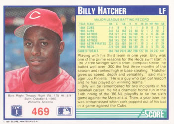 Billy Hatcher  baseball card collectible - Main Image 2