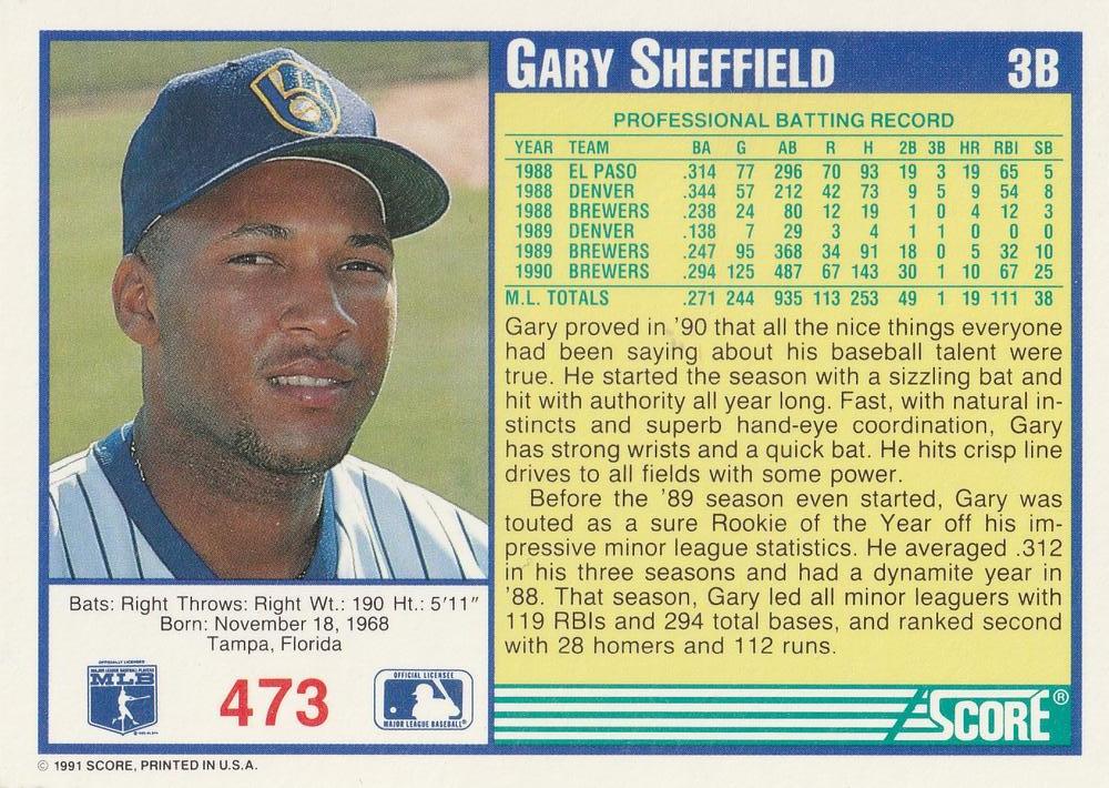 Gary Sheffield  baseball card collectible - Main Image 2