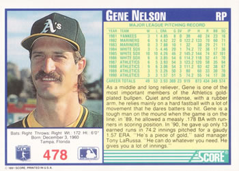 Gene Nelson  baseball card collectible - Main Image 2