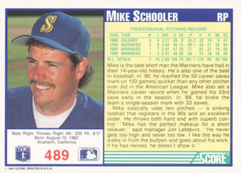 Mike Schooler  baseball card collectible - Main Image 2