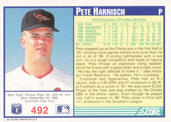 Pete Harnisch  baseball card collectible - Main Image 2