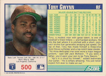 Tony Gwynn  baseball card collectible - Main Image 2