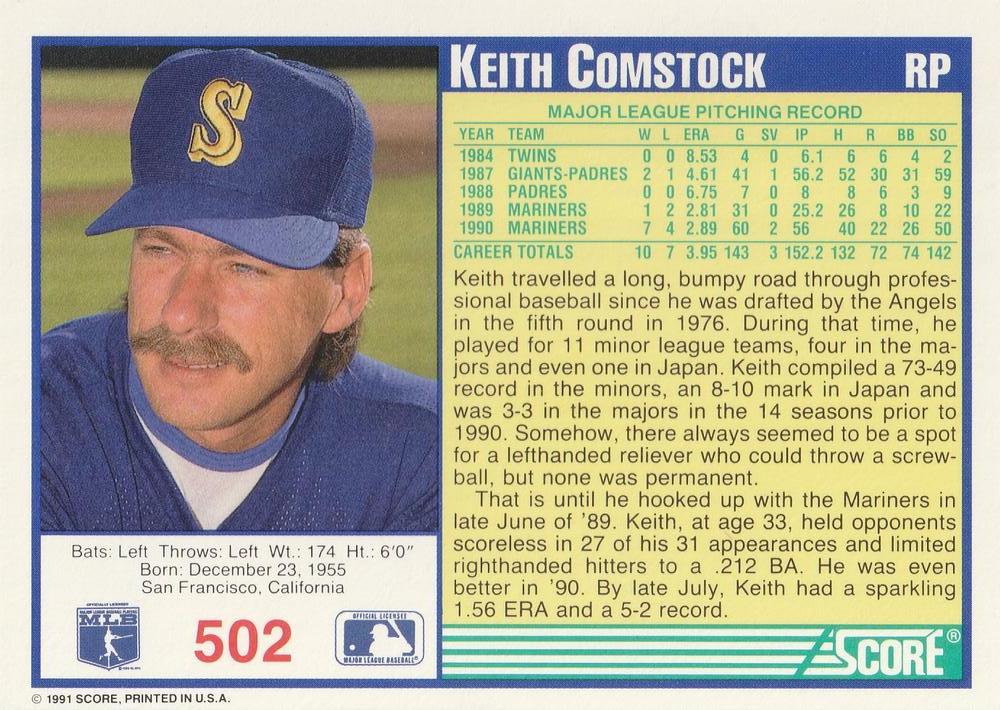 Keith Comstock  baseball card collectible - Main Image 2