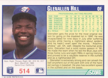 Glenallen Hill  baseball card collectible - Main Image 2