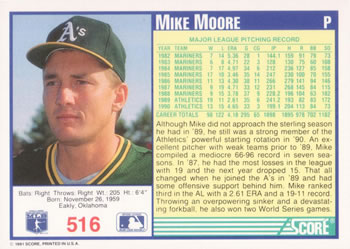 Mike Moore  baseball card collectible - Main Image 2