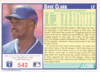 Dave Clark  baseball card collectible - Main Image 2