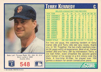 Terry Kennedy  baseball card collectible - Main Image 2