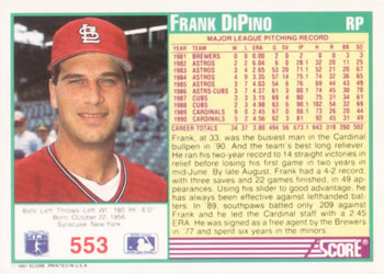 Frank DiPino  baseball card collectible - Main Image 2