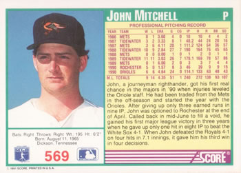 John Mitchell  baseball card collectible - Main Image 2