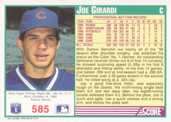 Joe Girardi  baseball card collectible - Main Image 2