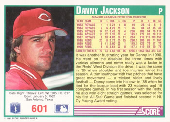 Danny Jackson  baseball card collectible - Main Image 2