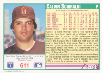 Calvin Schiraldi  baseball card collectible - Main Image 2
