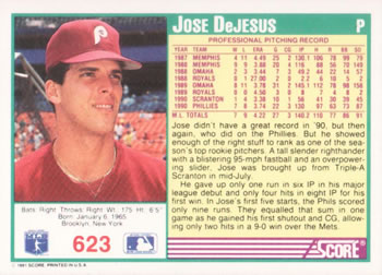 Jose DeJesus  baseball card collectible - Main Image 2