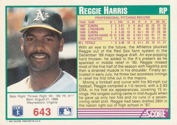 Reggie Harris  baseball card collectible - Main Image 2