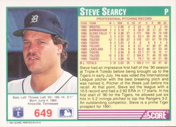 Steve Searcy  baseball card collectible - Main Image 2