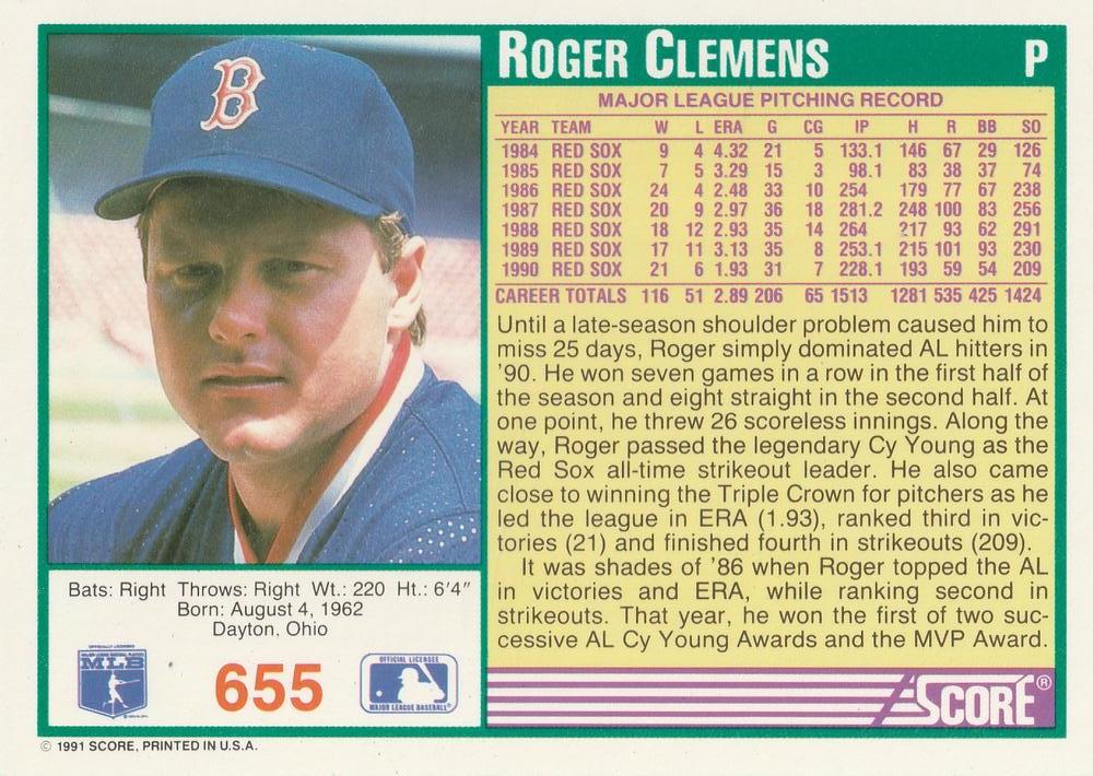 Roger Clemens  baseball card collectible - Main Image 2