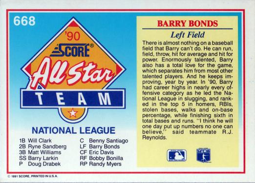 Barry Bonds  baseball card collectible - Main Image 2