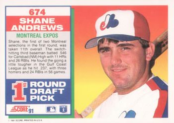 Shane Andrews  baseball card collectible - Main Image 2