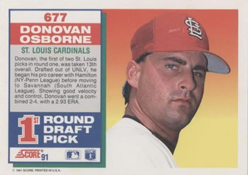 Donovan Osborne  baseball card collectible - Main Image 2