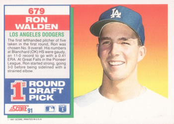 Ron Walden  baseball card collectible - Main Image 2