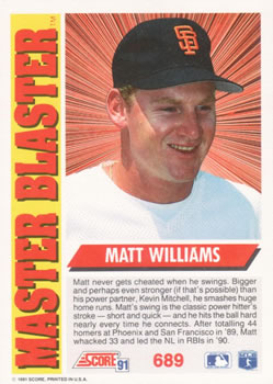 Matt Williams  baseball card collectible - Main Image 2