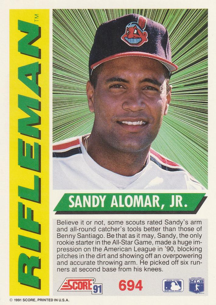 Sandy Alomar, Jr.  baseball card collectible - Main Image 2