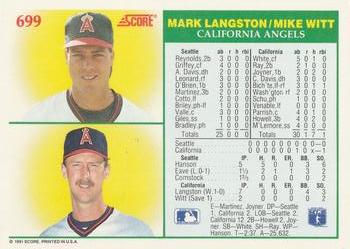 Mark Langston / Mike Witt  baseball card collectible - Main Image 2