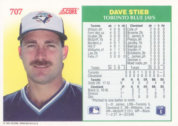 Dave Stieb  baseball card collectible - Main Image 2