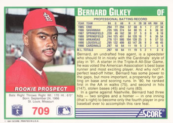 Bernard Gilkey  baseball card collectible - Main Image 2