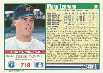 Mark Leonard  baseball card collectible - Main Image 2