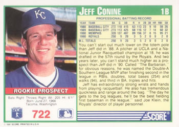 Jeff Conine  baseball card collectible - Main Image 2