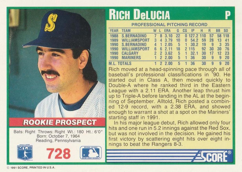 Rich DeLucia  baseball card collectible - Main Image 2