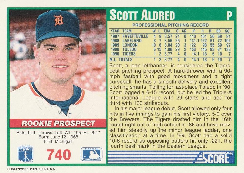 Scott Aldred  baseball card collectible - Main Image 2